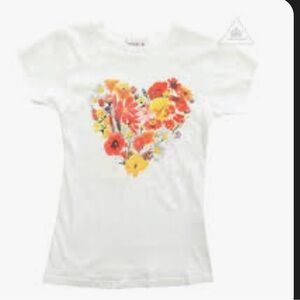 Floral Heart Kids T-Shirt - White